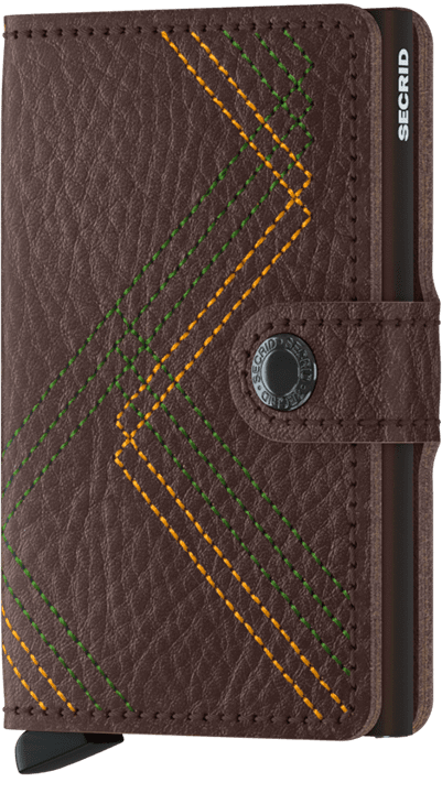 Secrid Mini Wallet Line Espresso mit Stitching