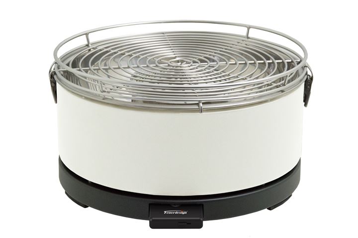 Feuerdesign Holzkohletischgrill mit Lüfter im Set (weiss)