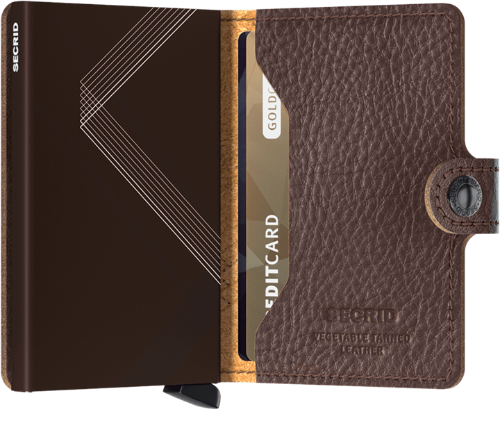 Secrid Mini Wallet Line Espresso mit Stitching