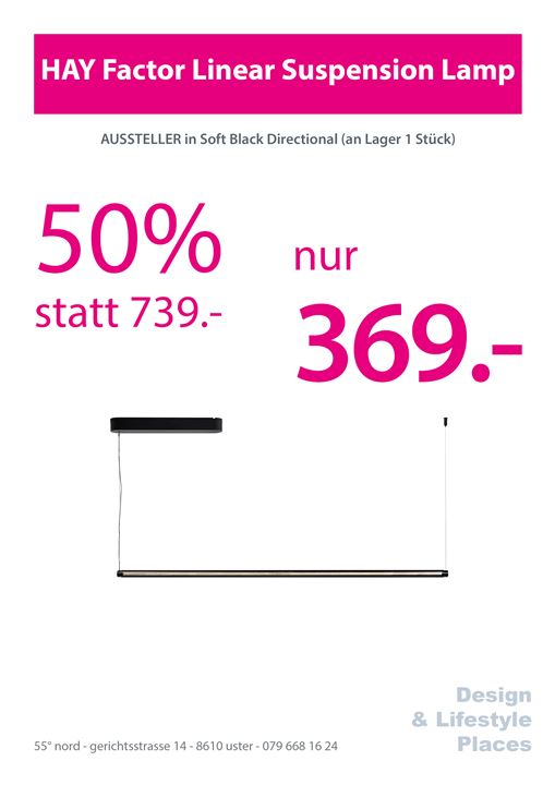 HAY Factor Linear Suspension Lamp Directional; Aussteller (1 Stk.)