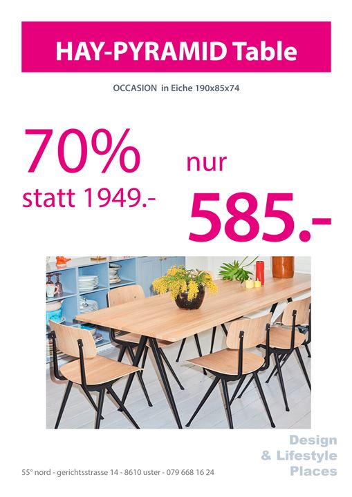 Pyramid Table 02 Black Frame: Top Solid Oak