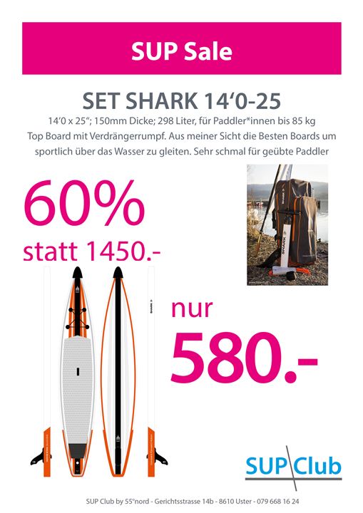 Shark Sup 14'0-25 Race Board; 60% Rabatt